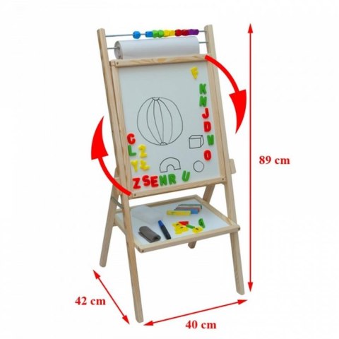 TABLICA STOJĄCA MAGNETYCZNO-KREDOWA AKCESORIA 90CM 3TOYSM OPN 3TOYMS