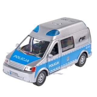 AUTO POLICJA VAN METALOWA Z DŹWIĘKIEM 14CM HIPO HKG064 HIPO