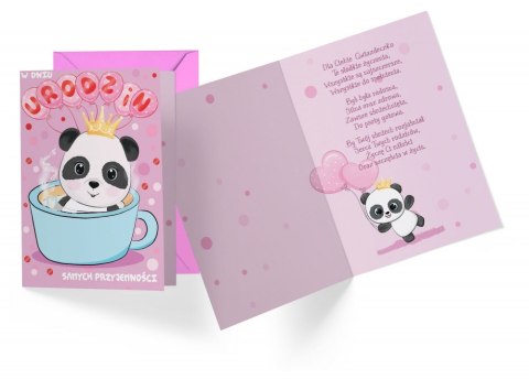 KARNET URODZINY B6 Z KOP PANDA KUKART PR-411 PASSION CARDS - KARTKI